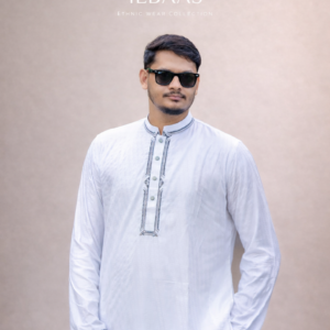 white embroidered kurta