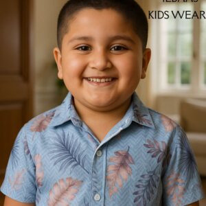 fresh leaf print boys shirt