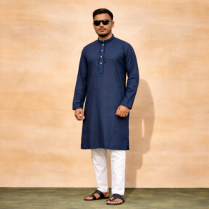 ilbaas royal black jacquard punjabi (copy)