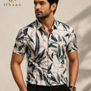 summer shirt bamboo leaf print